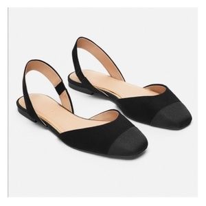 Sold eBay Full $ NWT Zara Black Cap Toe Slingback